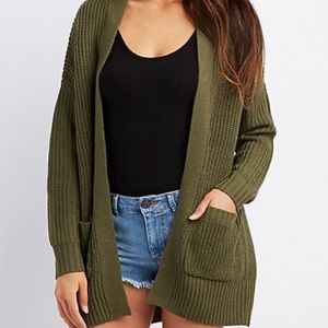 Women’s Green Boyfriend Winter Cardigan